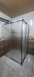 70cm x 115cm Parlak Profil Köşeden Girişli Mika Duşakabin