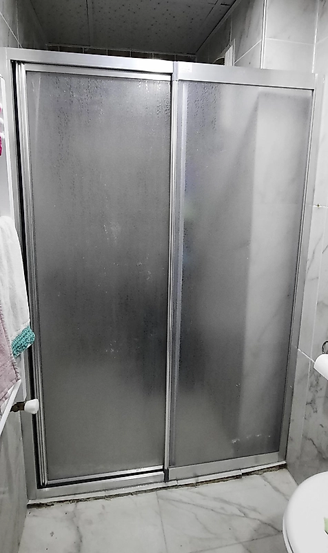 120cm ile 140 cm arası 1 sabit 1 sürgülü parlak profil mika duşakabin