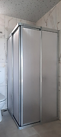 70cm x80cm Parlak Profil Köşeden Girişli Mika Duşakabin