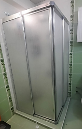 90cm x 120cm Parlak Profil Köşeden Girişli Mika Duşakabin