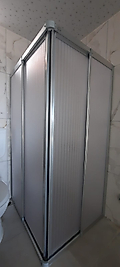 100cm x 120cm Parlak Profil Köşeden Girişli Mika Duşakabin