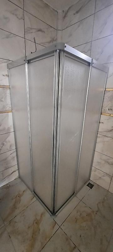 80cm x 120cm Parlak Profil Köşeden Girişli Mika Duşakabin
