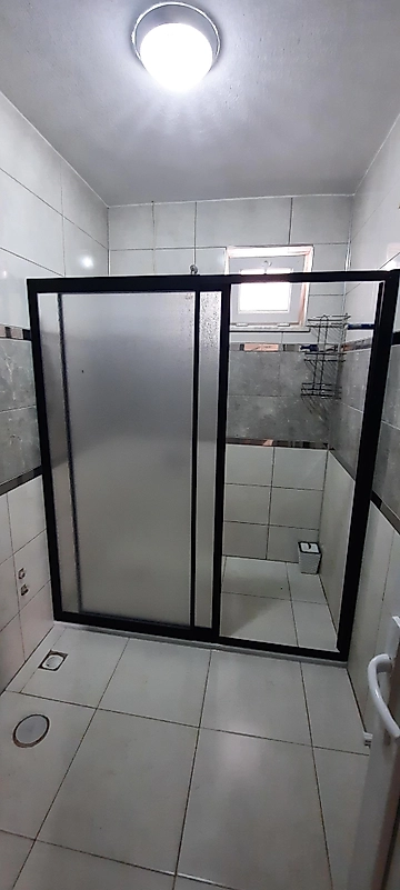 120cm ile 140 cm arası 1 sabit 1 sürgülü SİYAH profil mika duşakabin