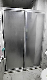 120cm ile 140 cm arası 1 sabit 1 sürgülü parlak profil mika duşakabin