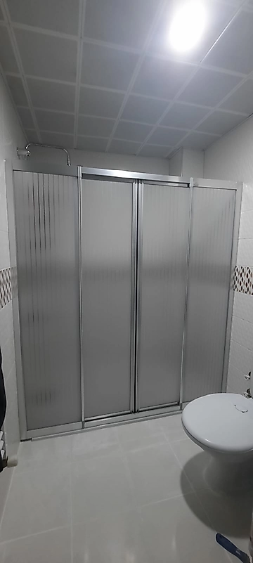 180cm ile 200cm arası 2 sabit 2 sürgülü parlak profil mika duşakabin